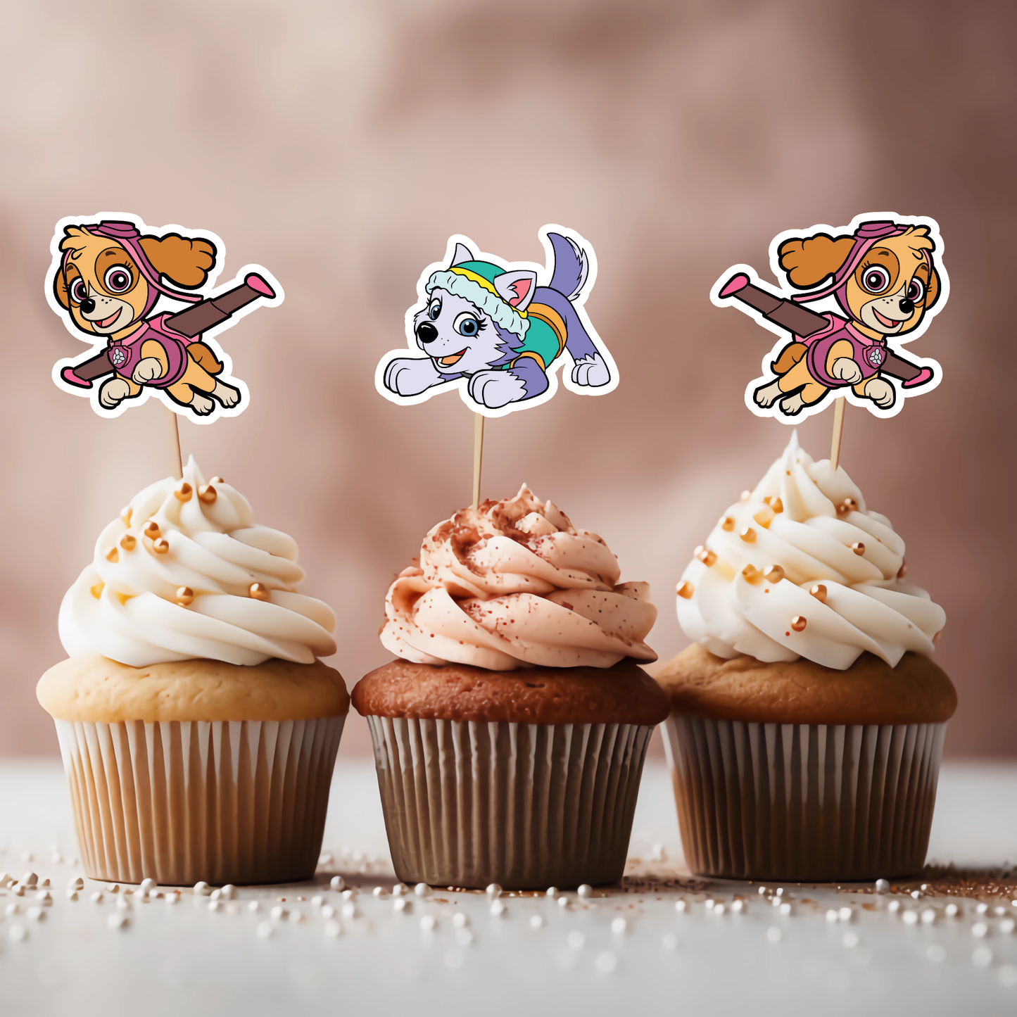 Printable Puppy Patrol Cupcake Toppers