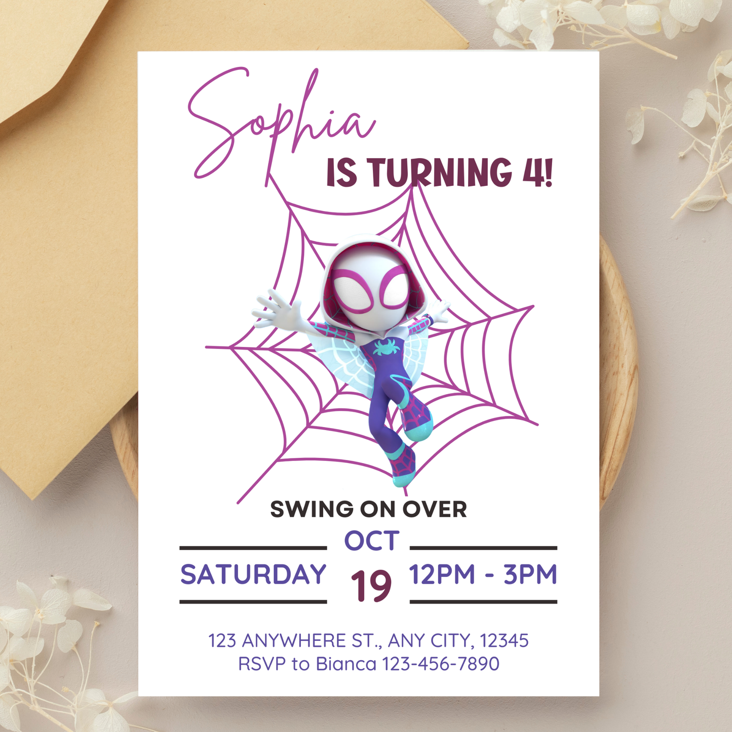 Ghost-Spider Themed Invitation