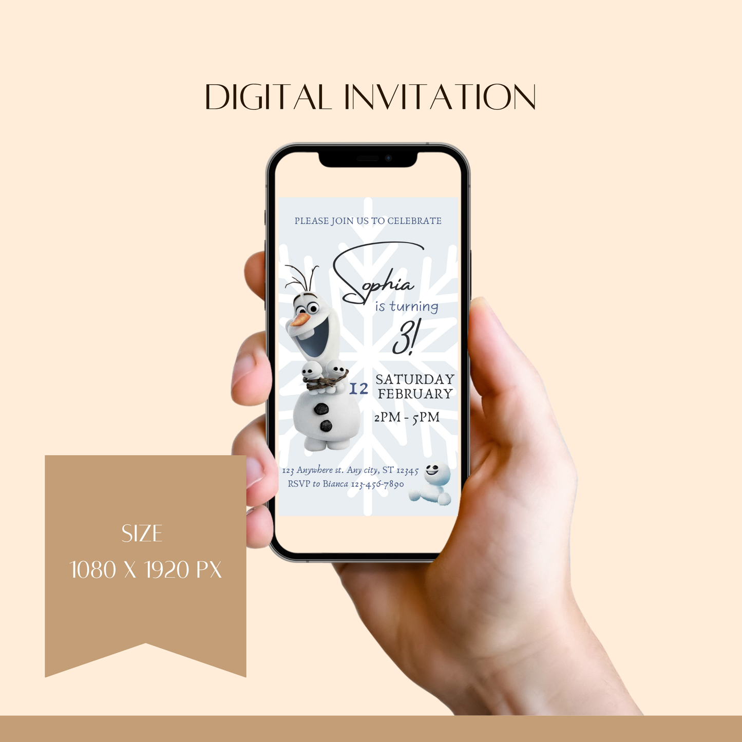 Frozen Olaf-Themed Birthday Invitation