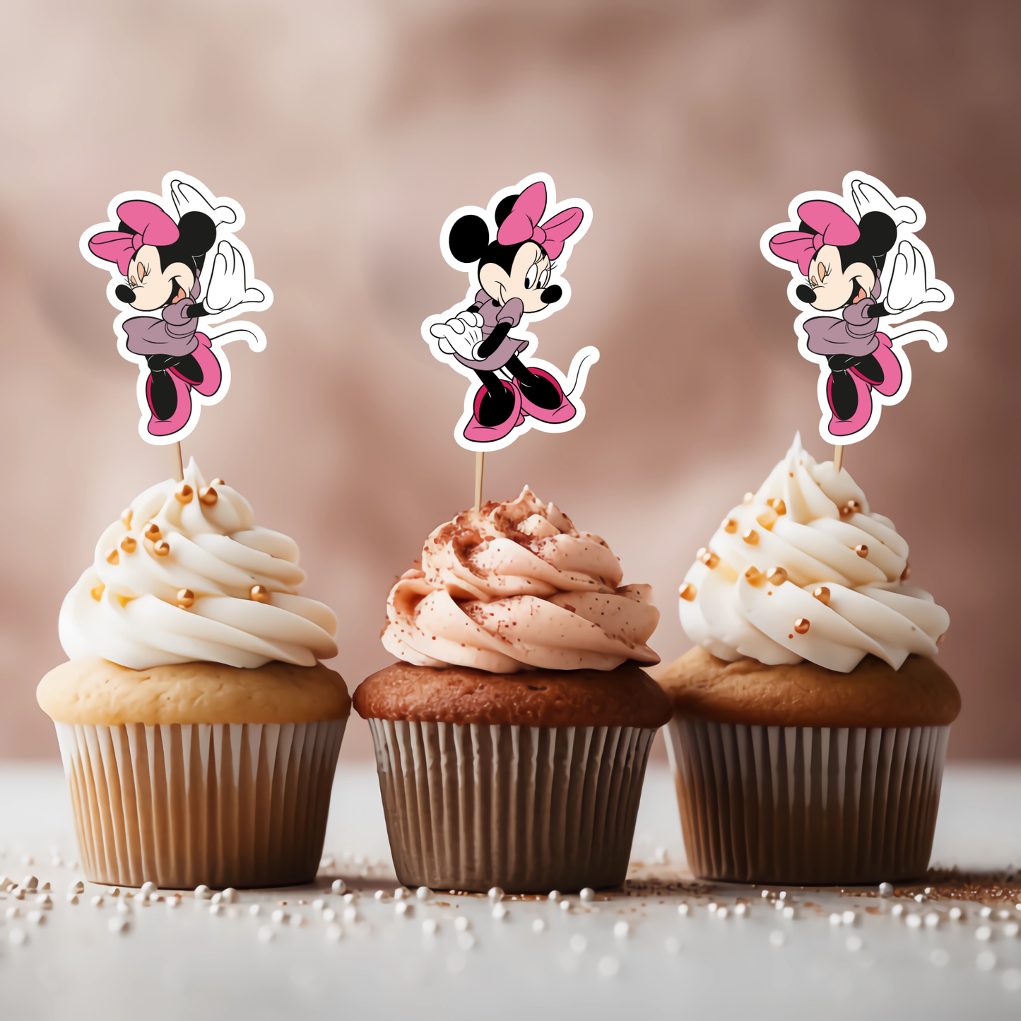 Printable Minnie Mouse Cupcake Toppers