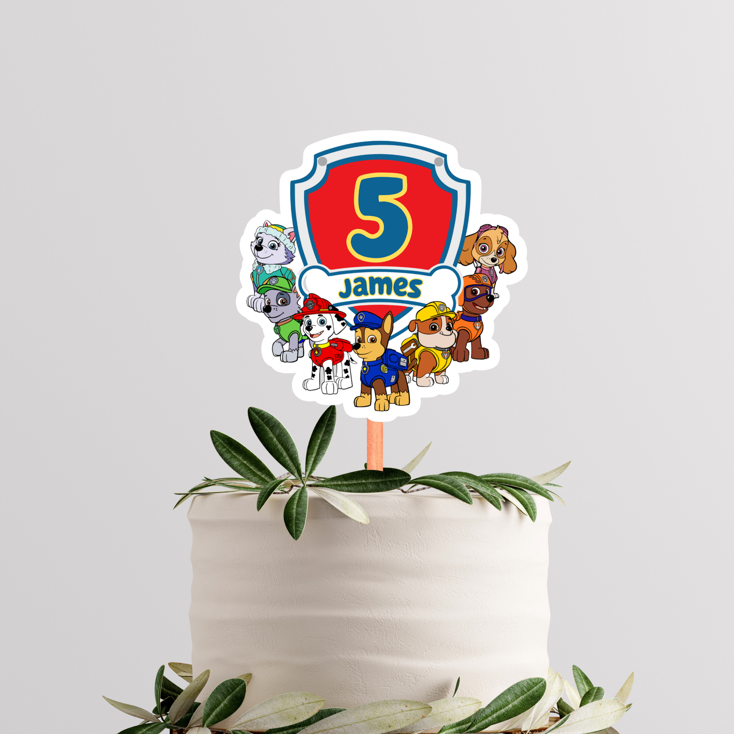 Editable Paw Patrol Cake Topper