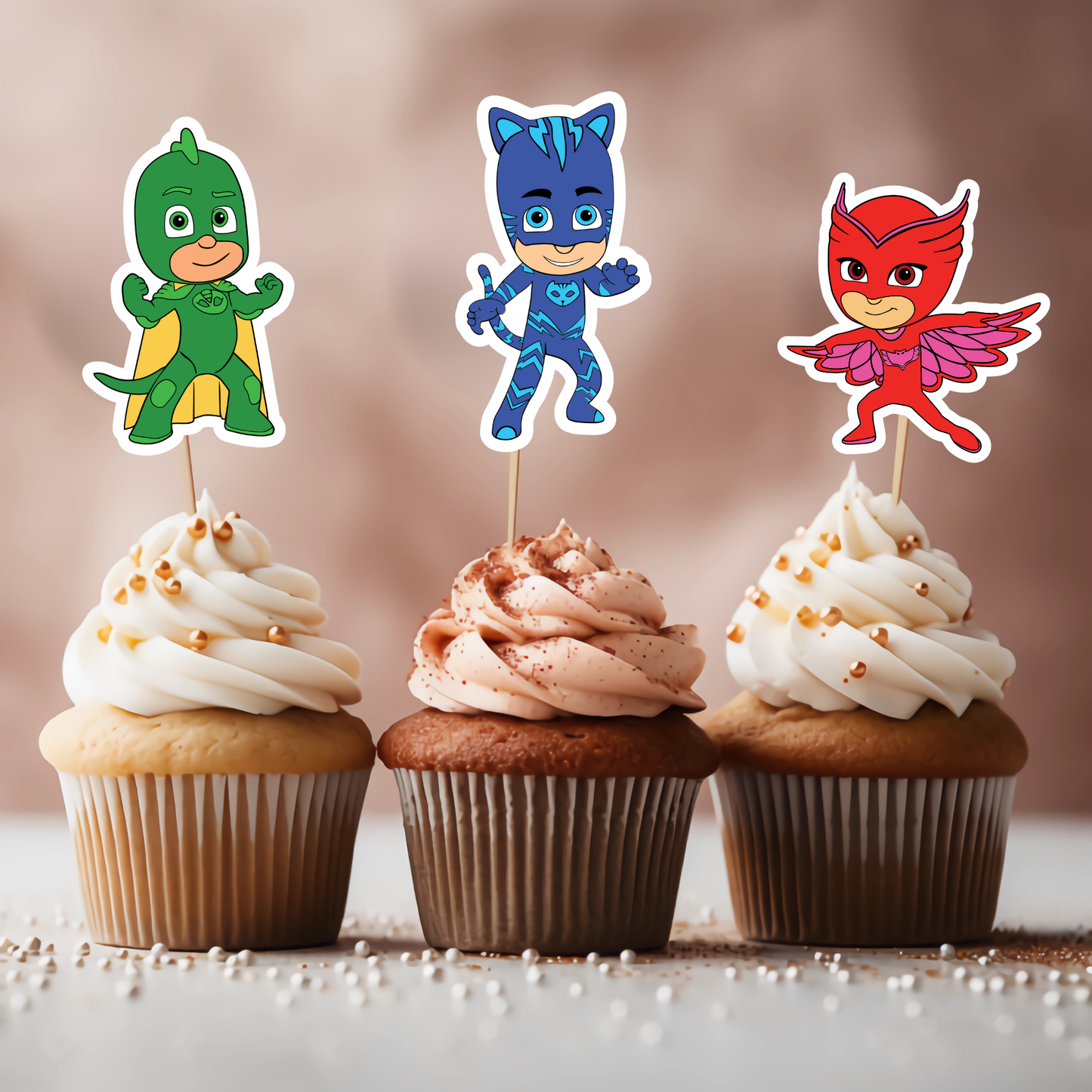 Printable PJ Masks Cupcake Toppers