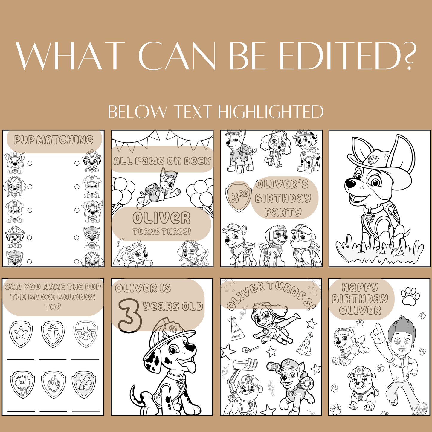 Printable Paw Patrol Birthday Activity