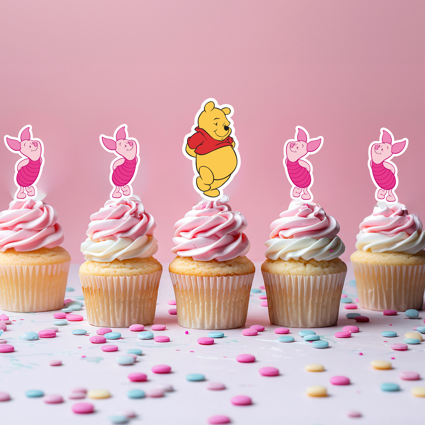 Printable Winnie the Pooh Cupcake Toppers – Digital Download