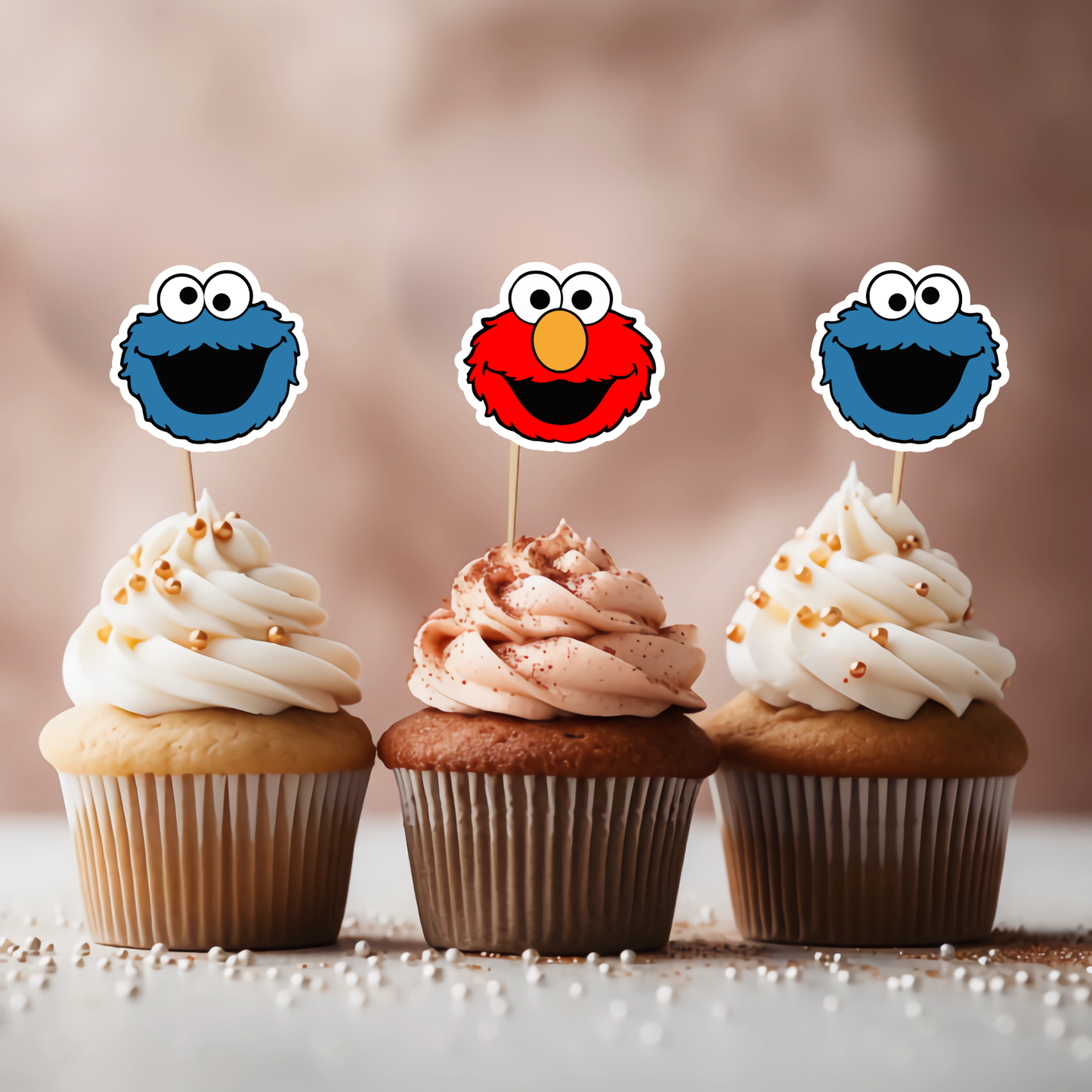 Printable Sesame Street Cupcake Toppers – Digital Download