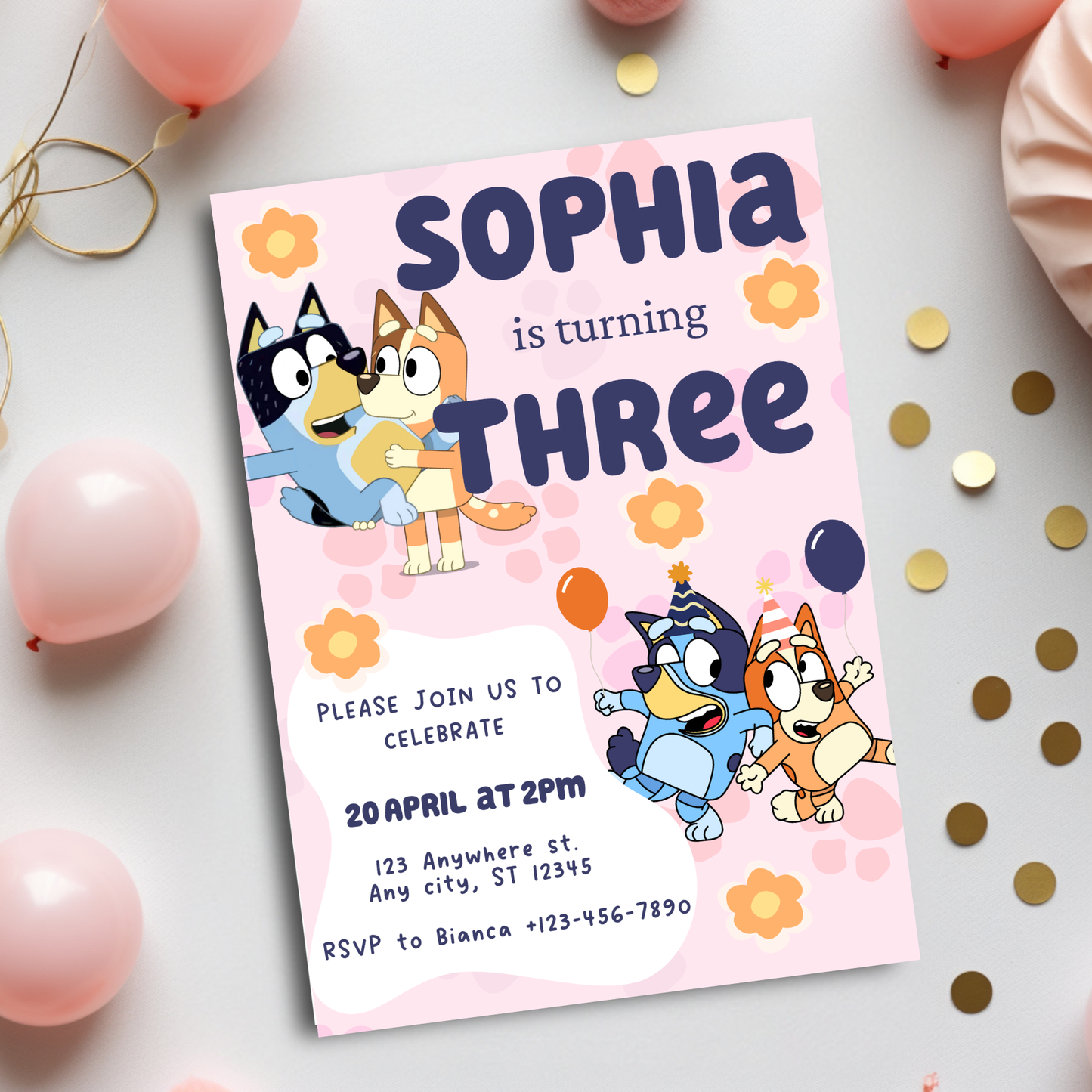 Bluey-Themed Birthday Invitation Template