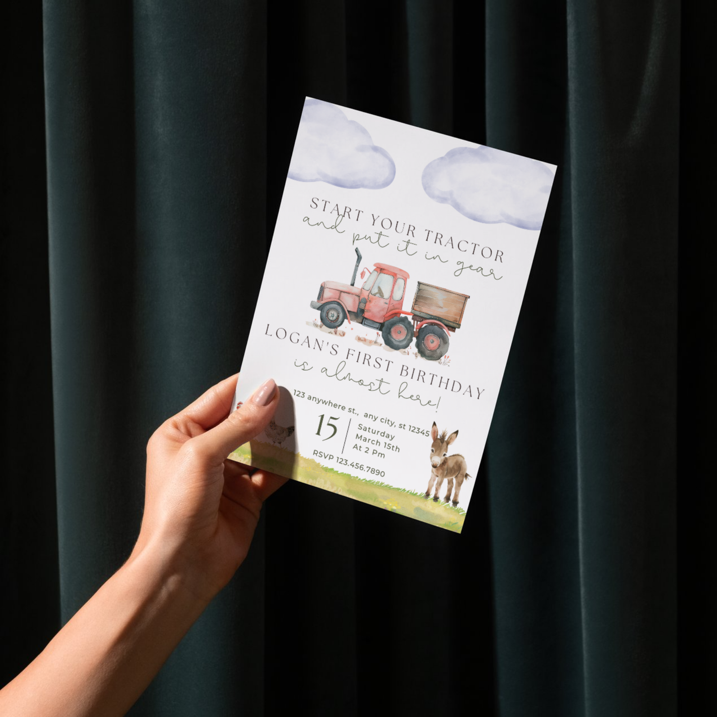 Farm-Themed Birthday Invitation Template