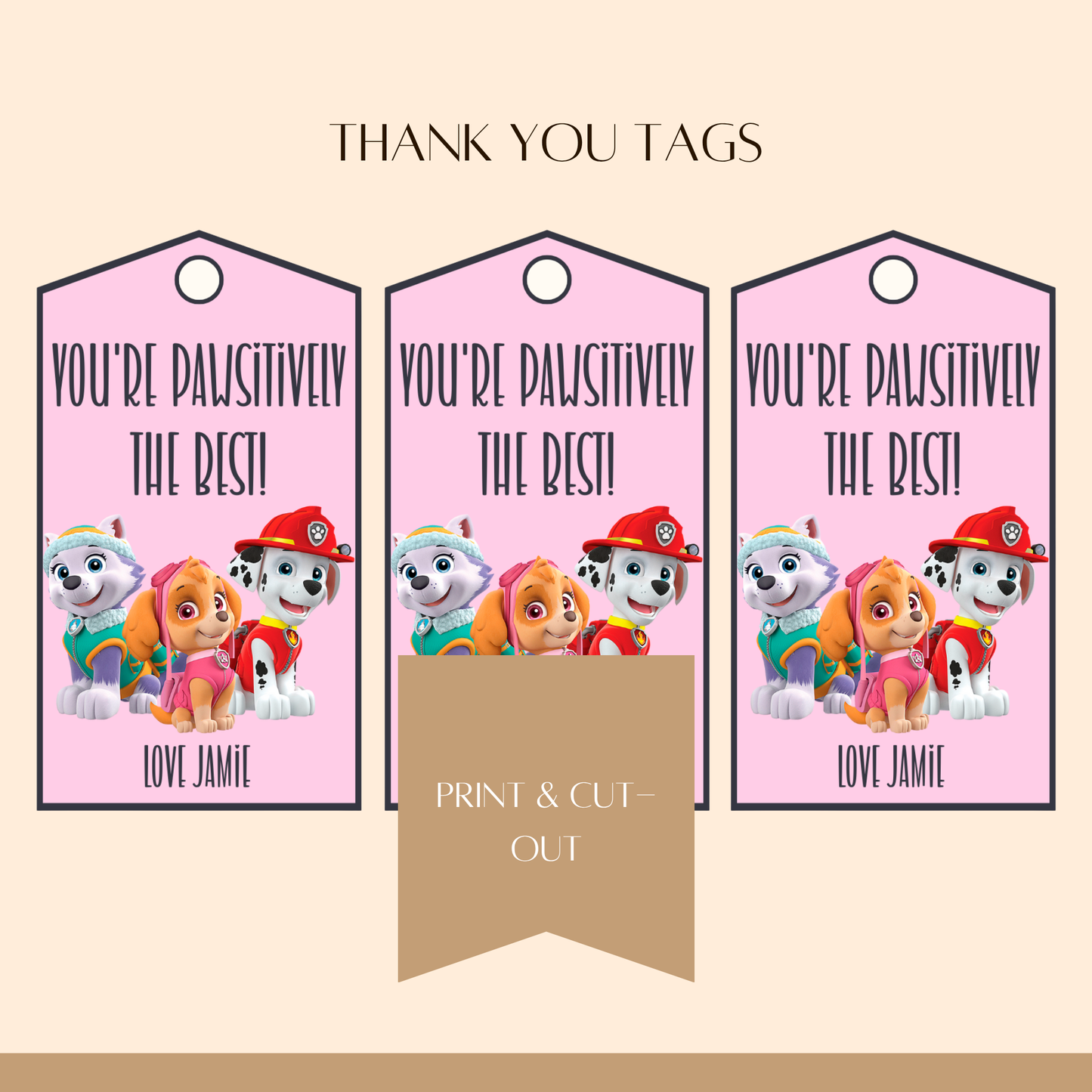 Pink Paw Patrol Birthday Invitation Template