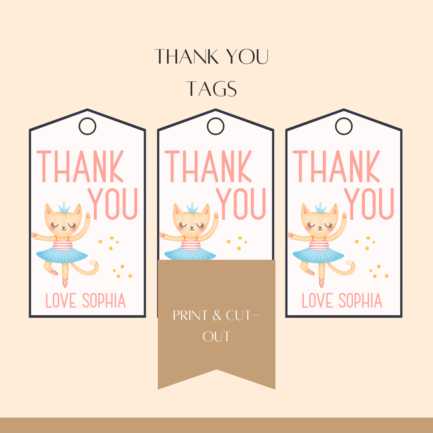 “Tutu Cute” Ballerina-Themed Birthday Invitation
