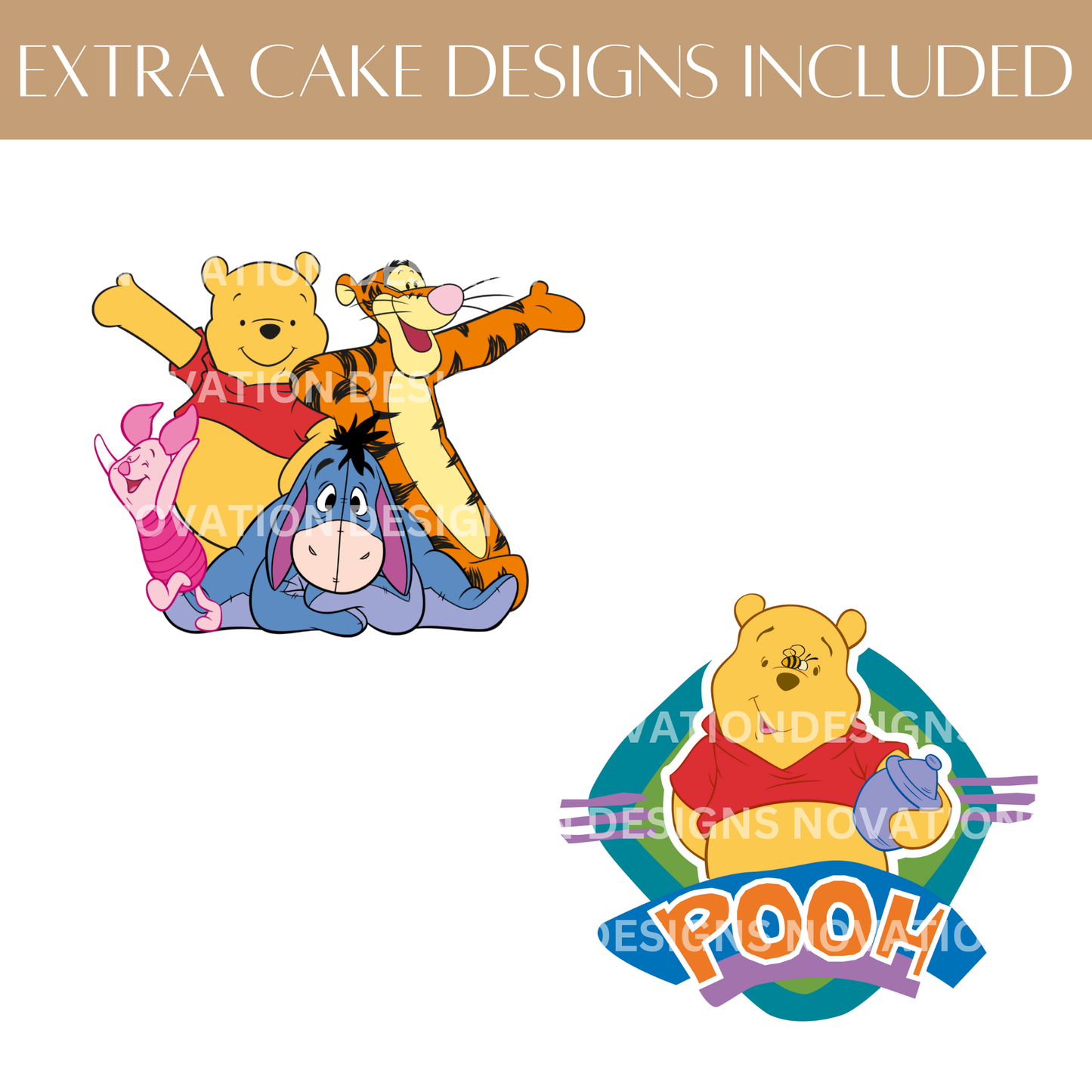 Printable Winnie the Pooh Cupcake Toppers – Digital Download
