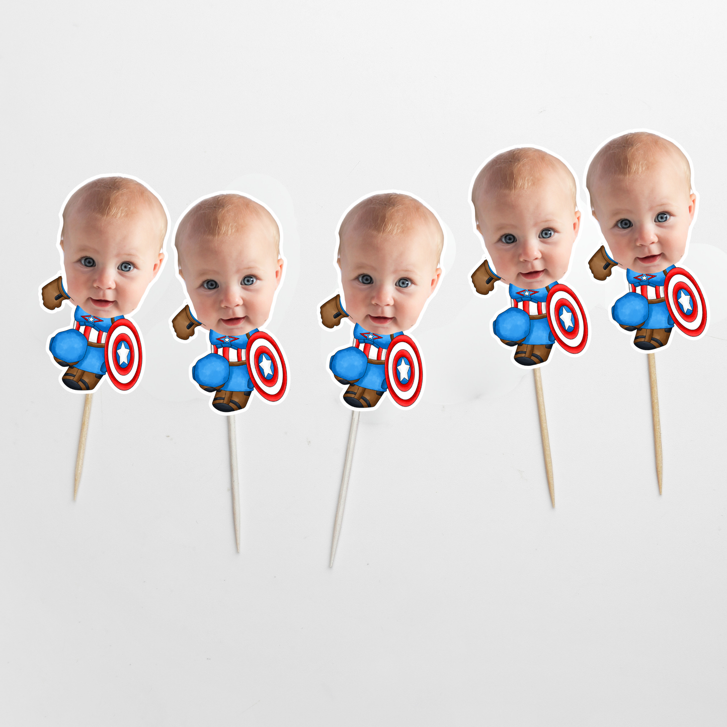 Custom Face Avengers Cupcake Toppers – Personalized Birthday Fun!