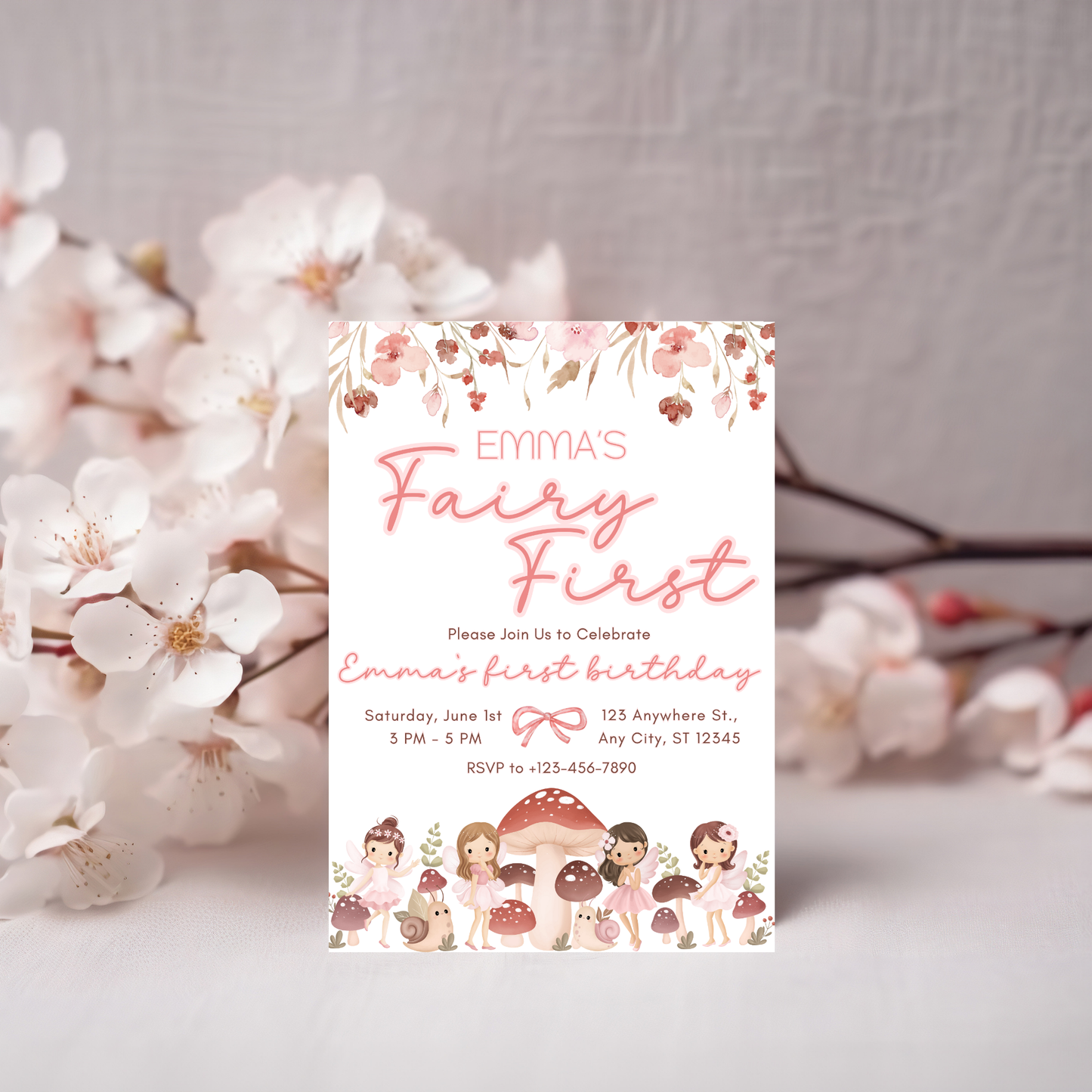"Fairy First" Birthday Invitation
