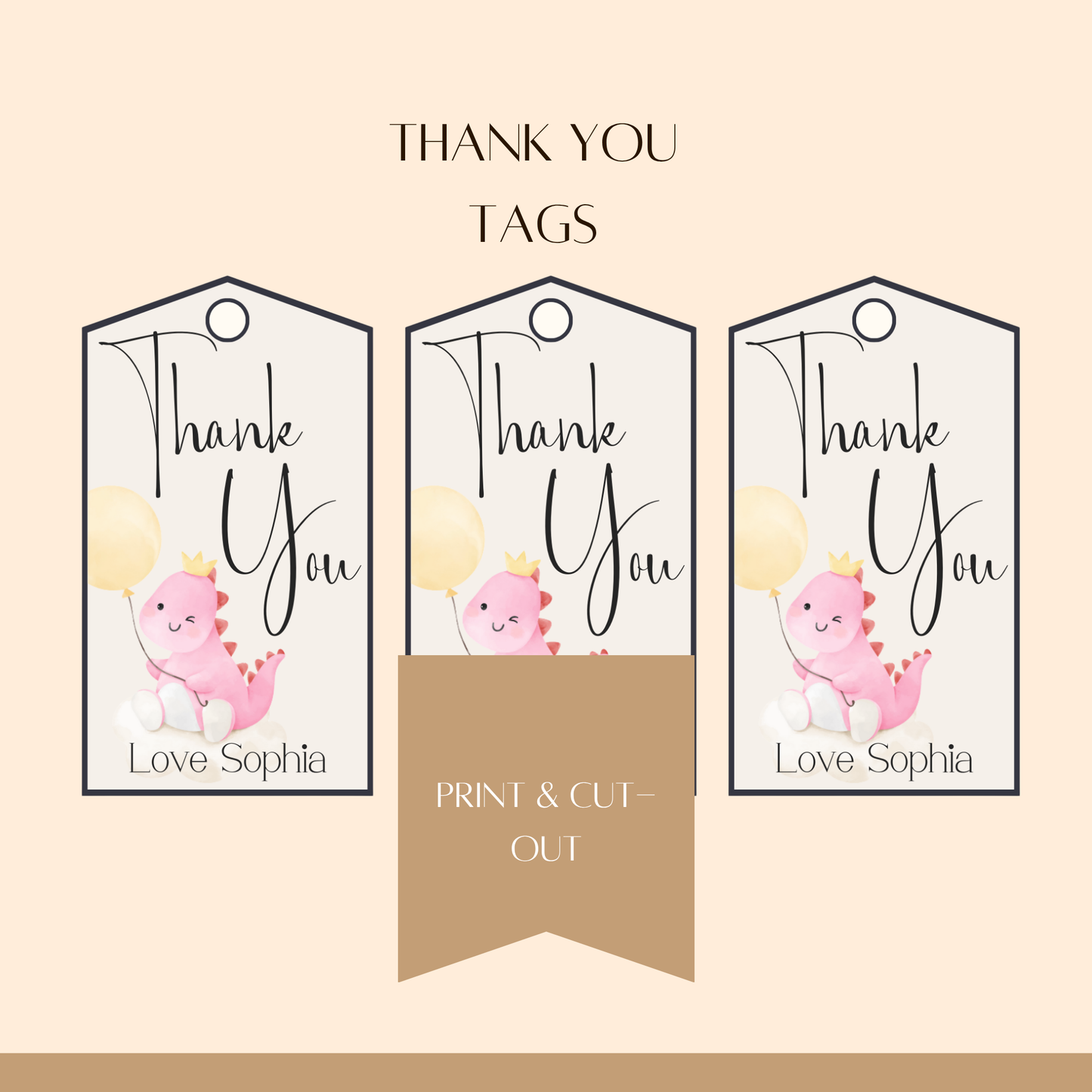 “Two-Rex” Dinosaur Birthday Invitation Template