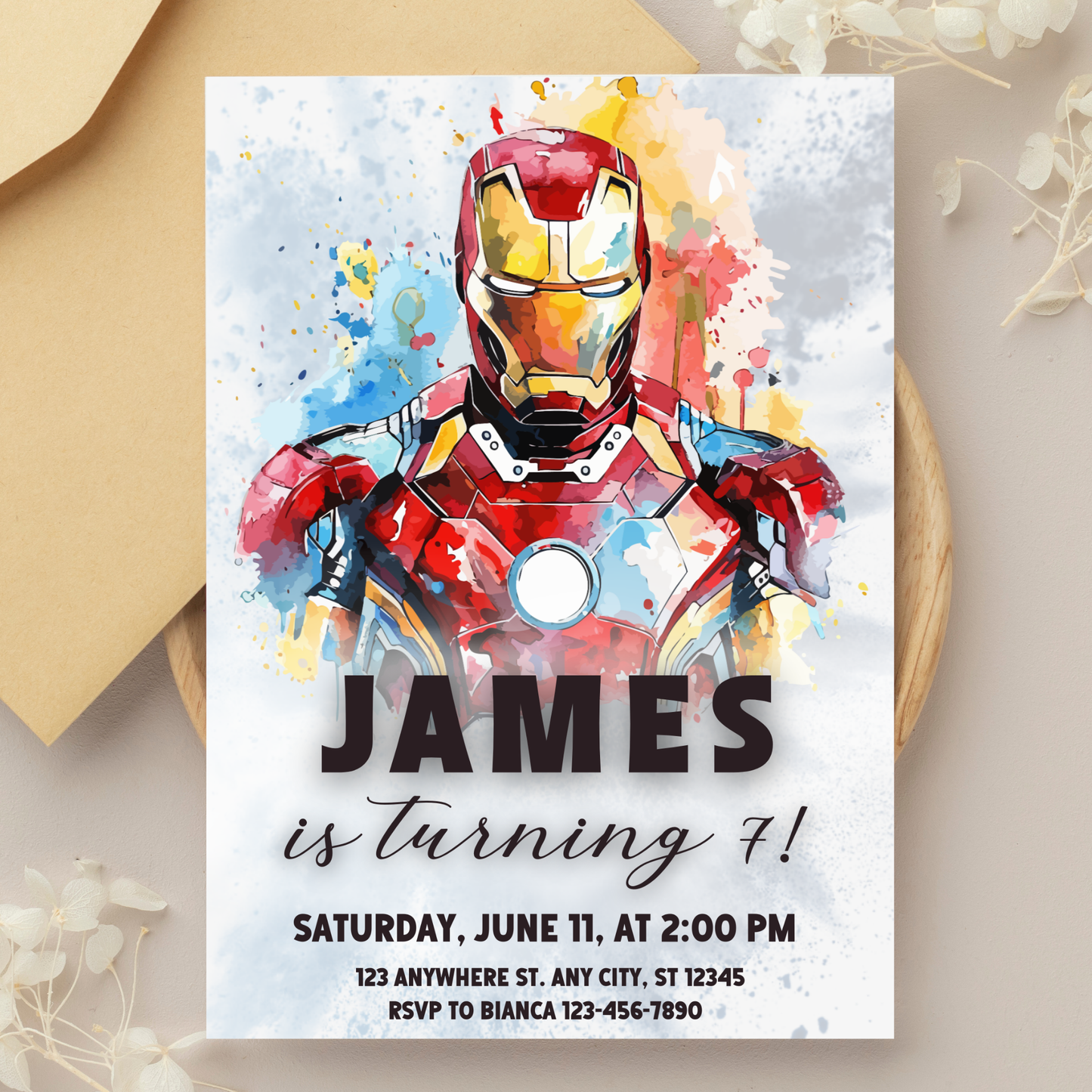 Iron Man Birthday Invitation Template