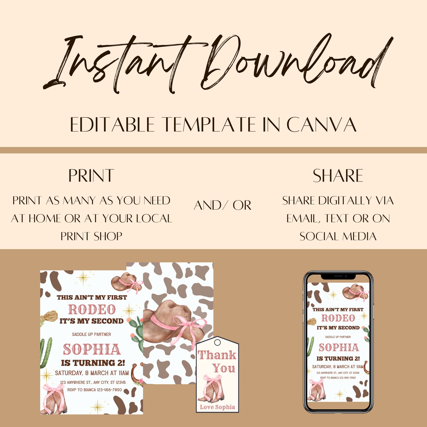 Second Rodeo Birthday Invitation Template