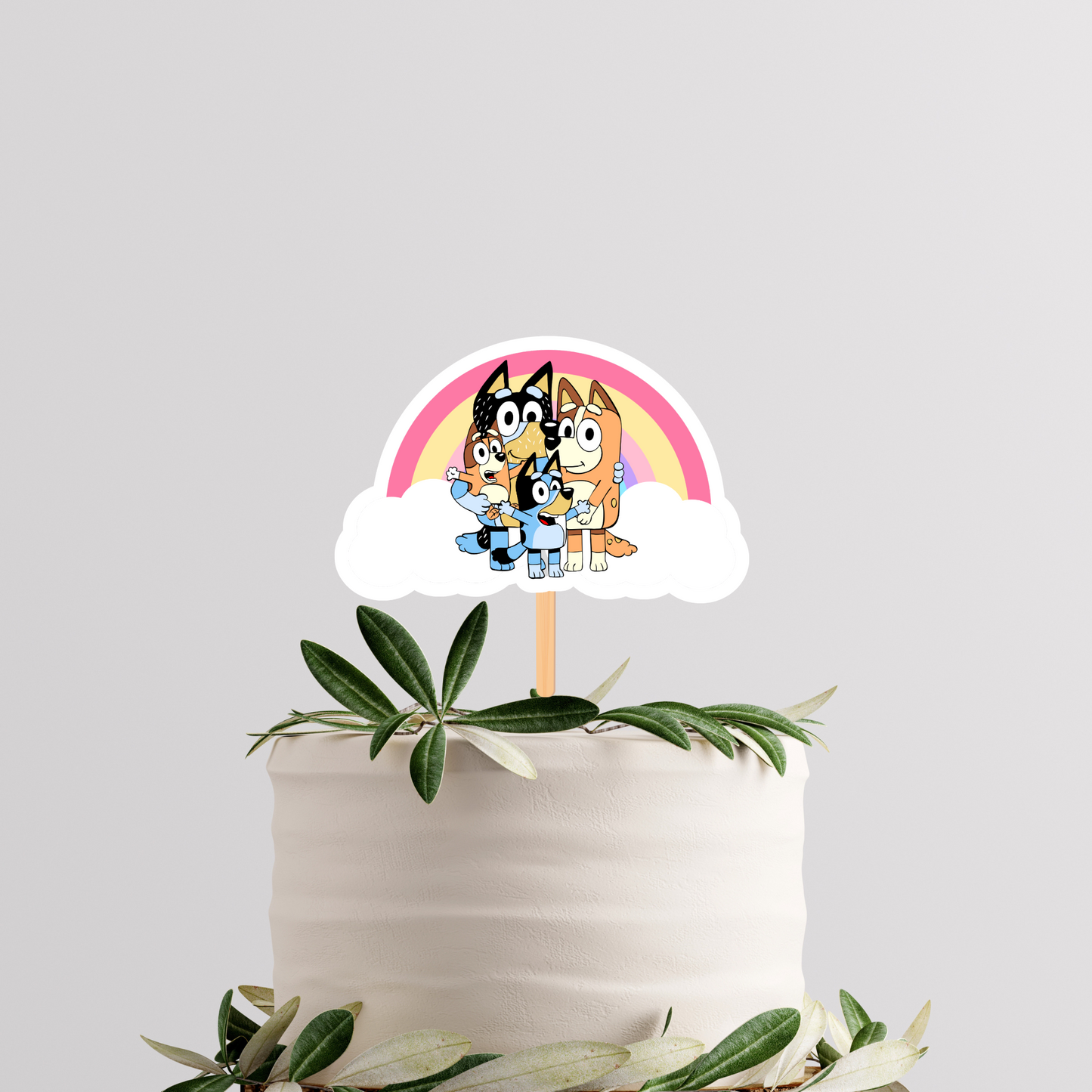 Printable Rainbow Bluey Cupcake Toppers