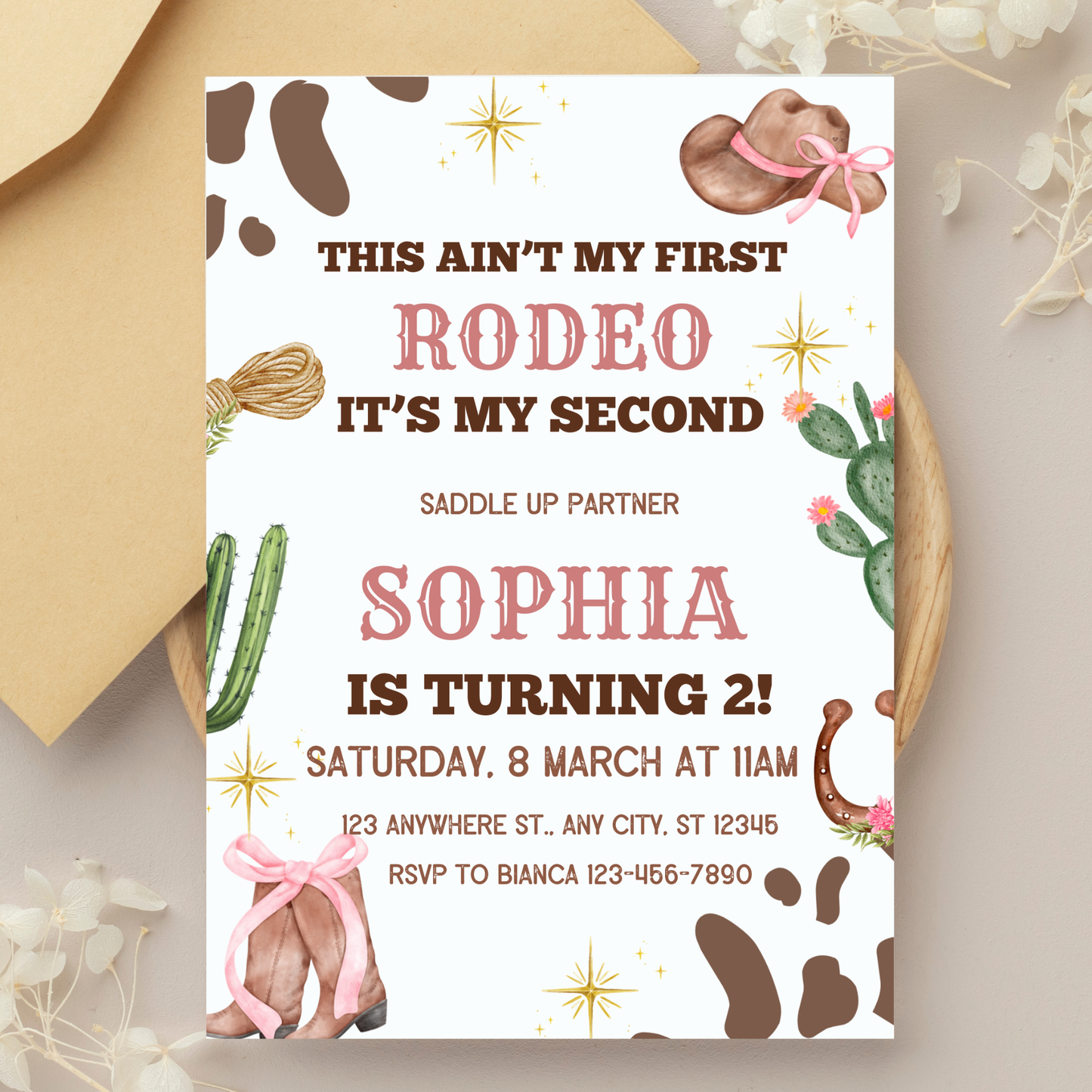 Second Rodeo Birthday Invitation Template