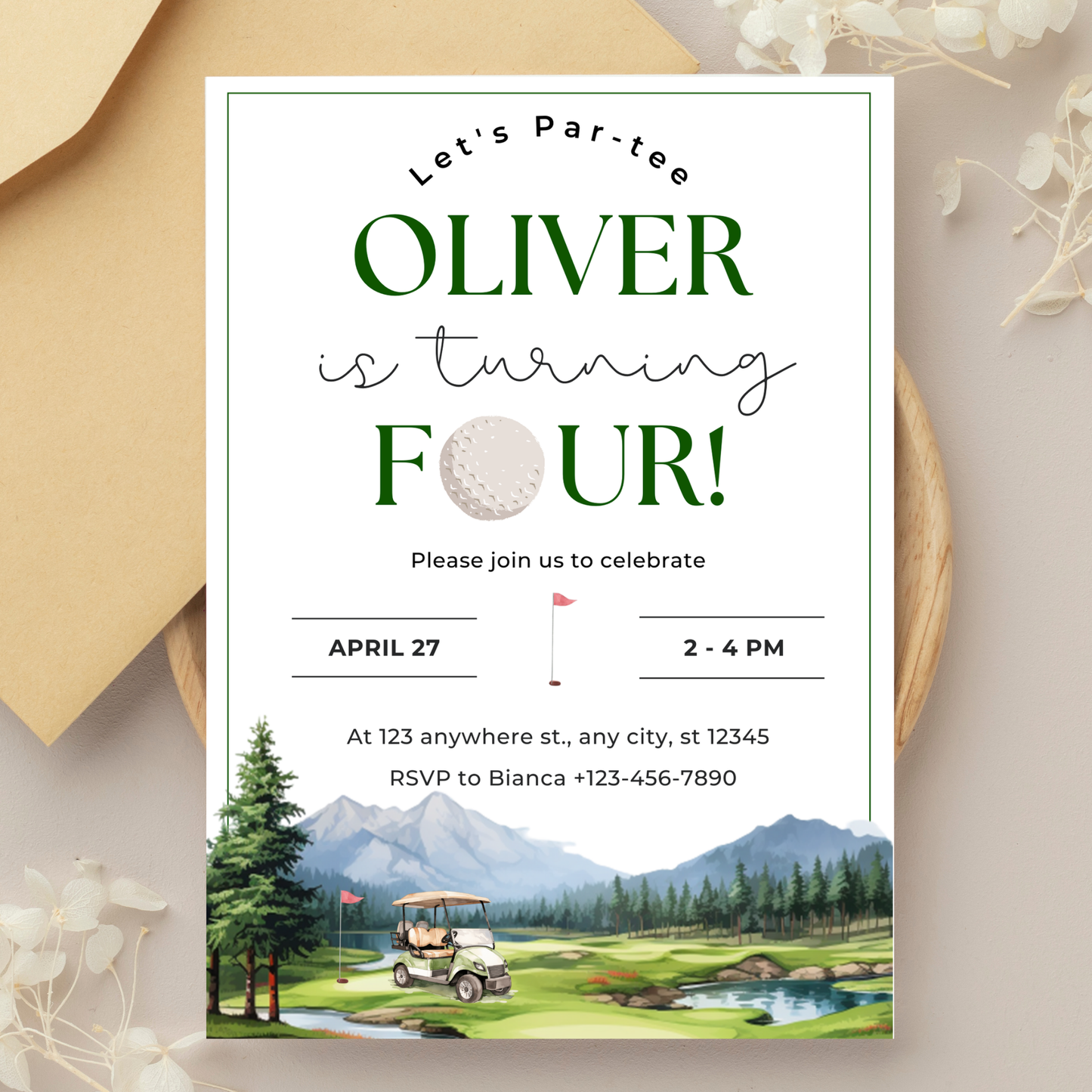 “Golf Par-tee” Birthday Invitation Template