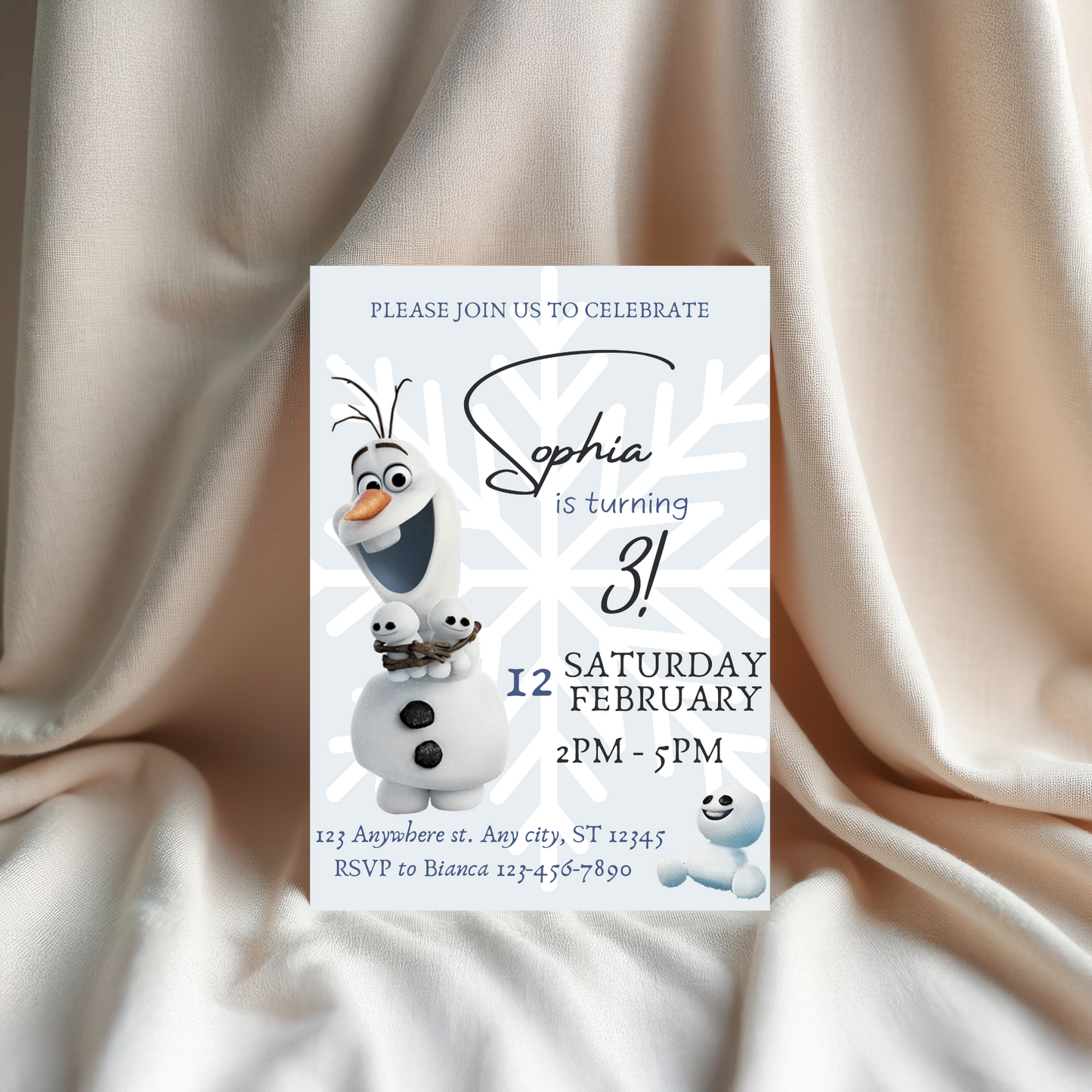 Frozen Olaf-Themed Birthday Invitation