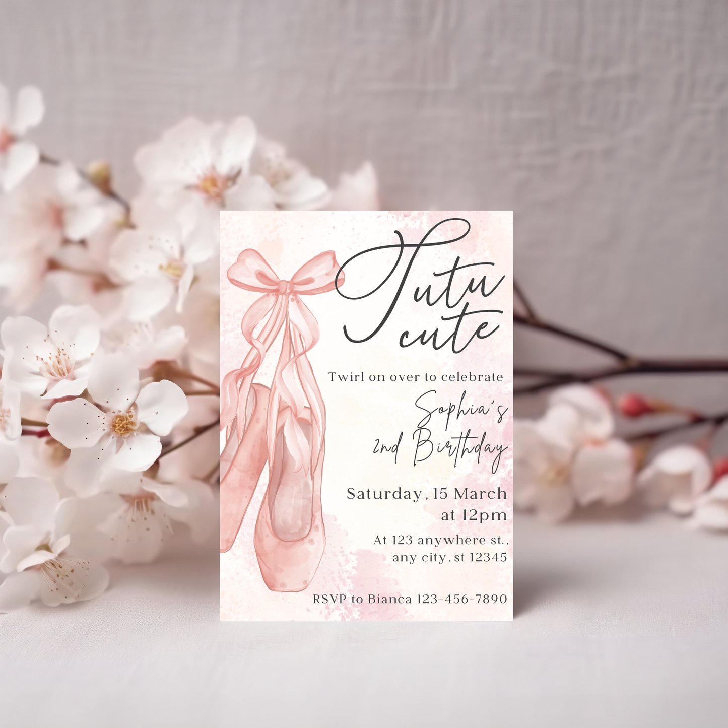 "Tutu Cute" Birthday Invitation Template