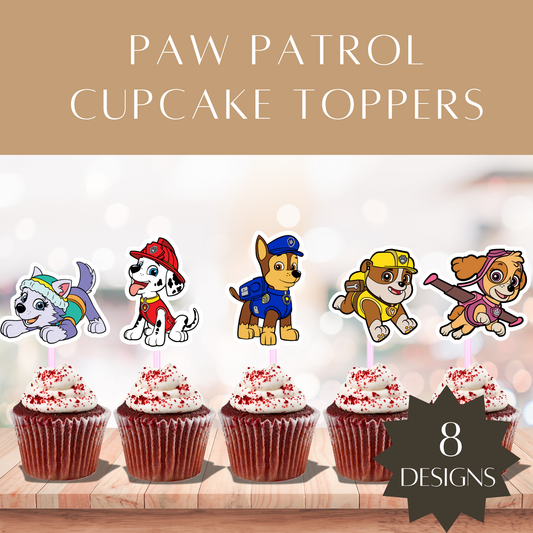 Printable Puppy Patrol Cupcake Toppers