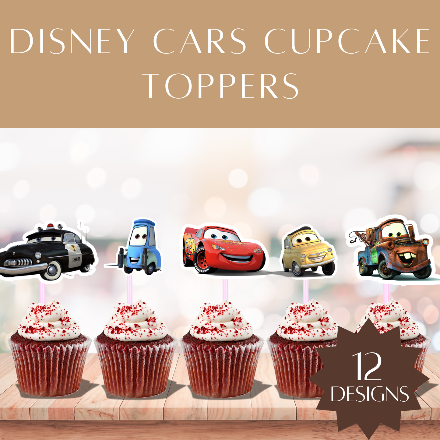 Disney Cars Cupcake Toppers