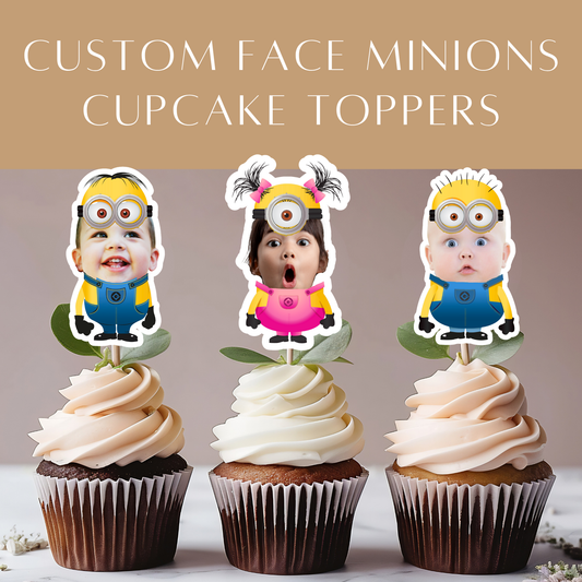 Custom Face Minions Cupcake Topper