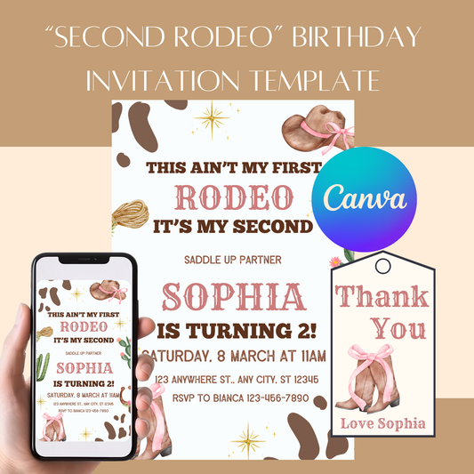 Second Rodeo Birthday Invitation Template