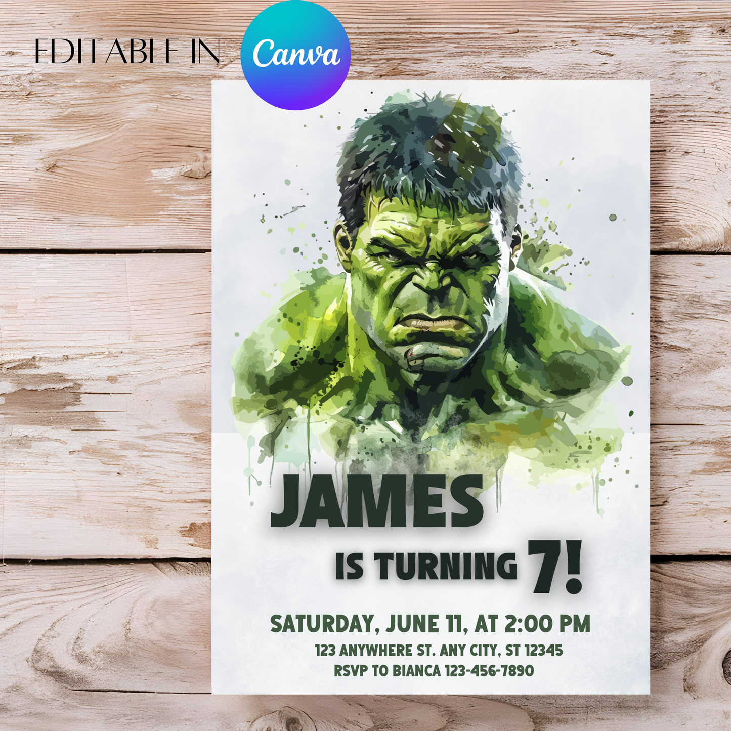 Hulk Birthday Invitation Template