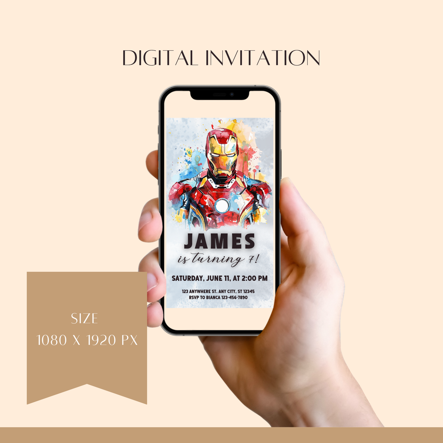 Iron Man Birthday Invitation Template