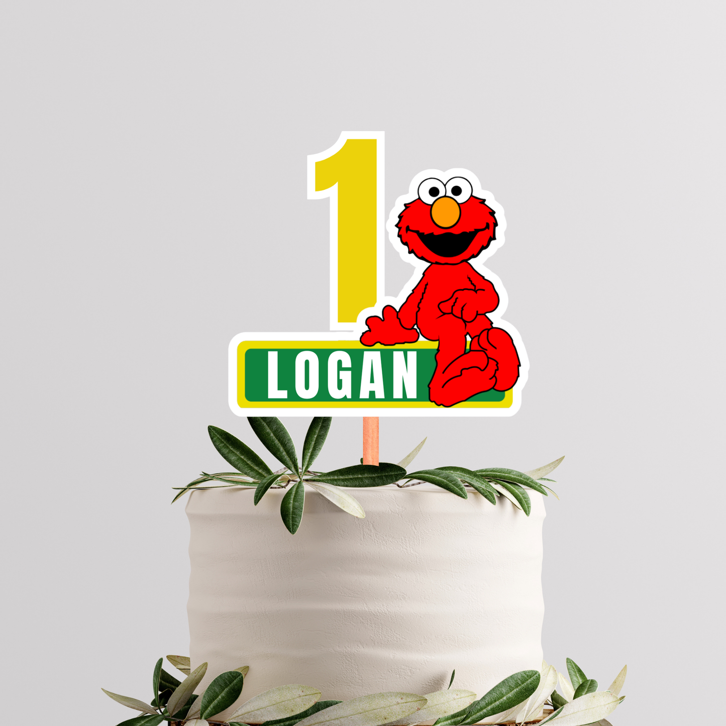 Editable Elmo Cake Topper – Digital Download