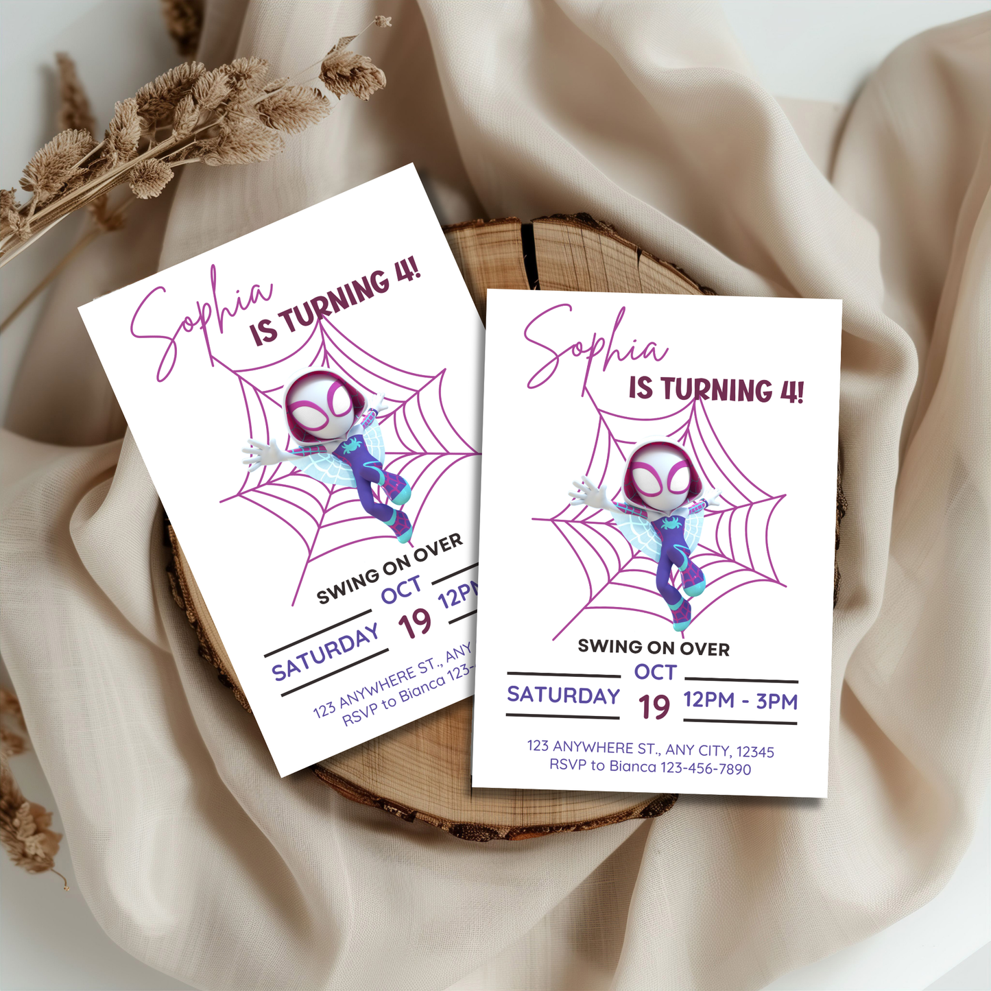 Ghost-Spider Themed Invitation