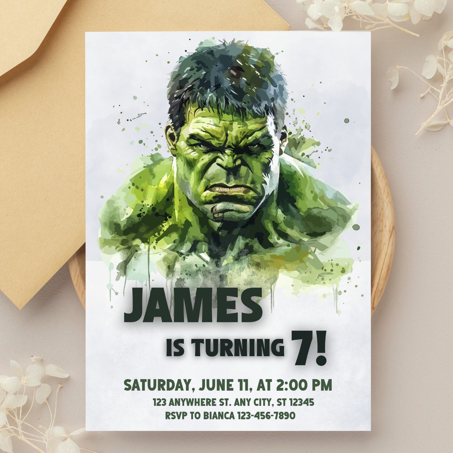 Hulk Birthday Invitation Template