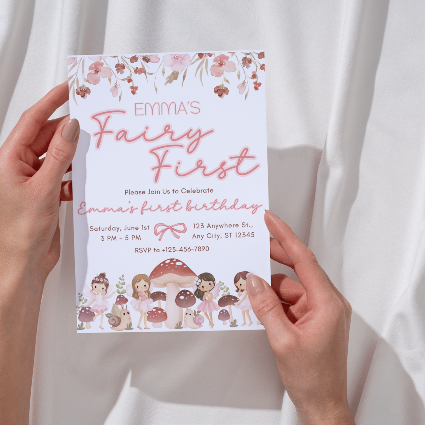 "Fairy First" Birthday Invitation